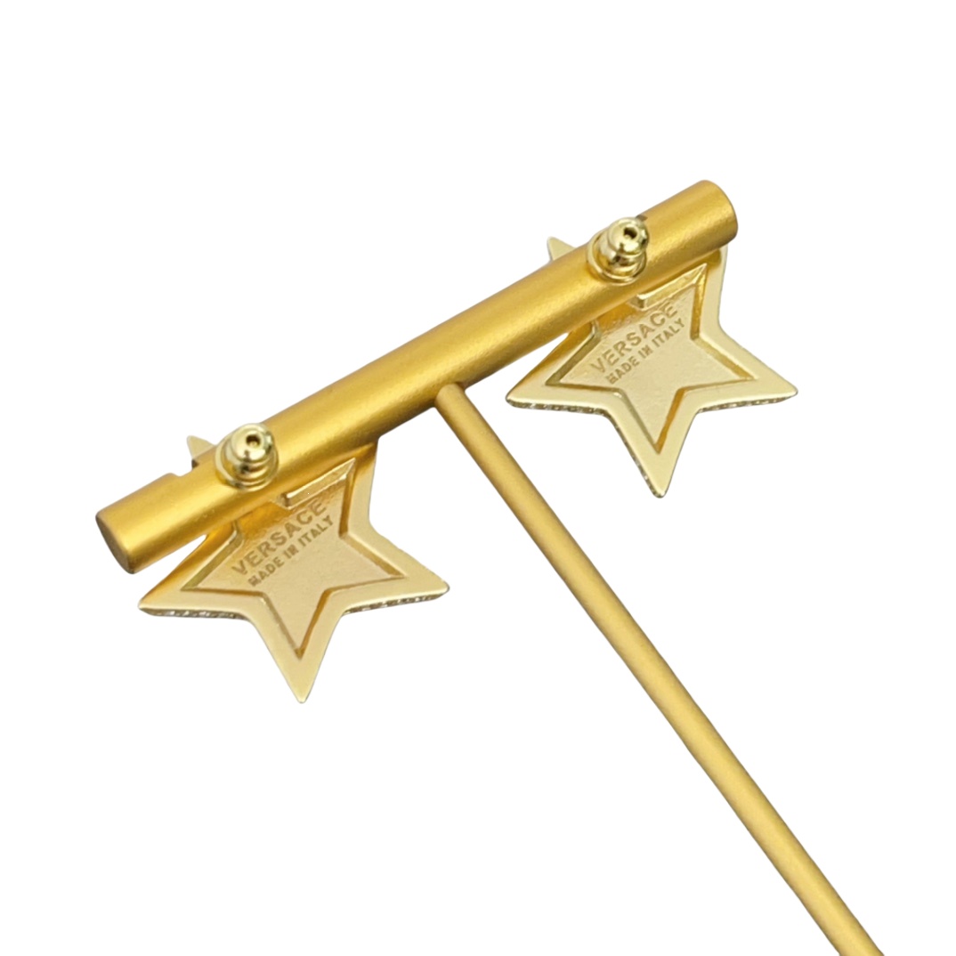 VSE002 Versace star stud earrings in metal and crystal - ccjewelryacc