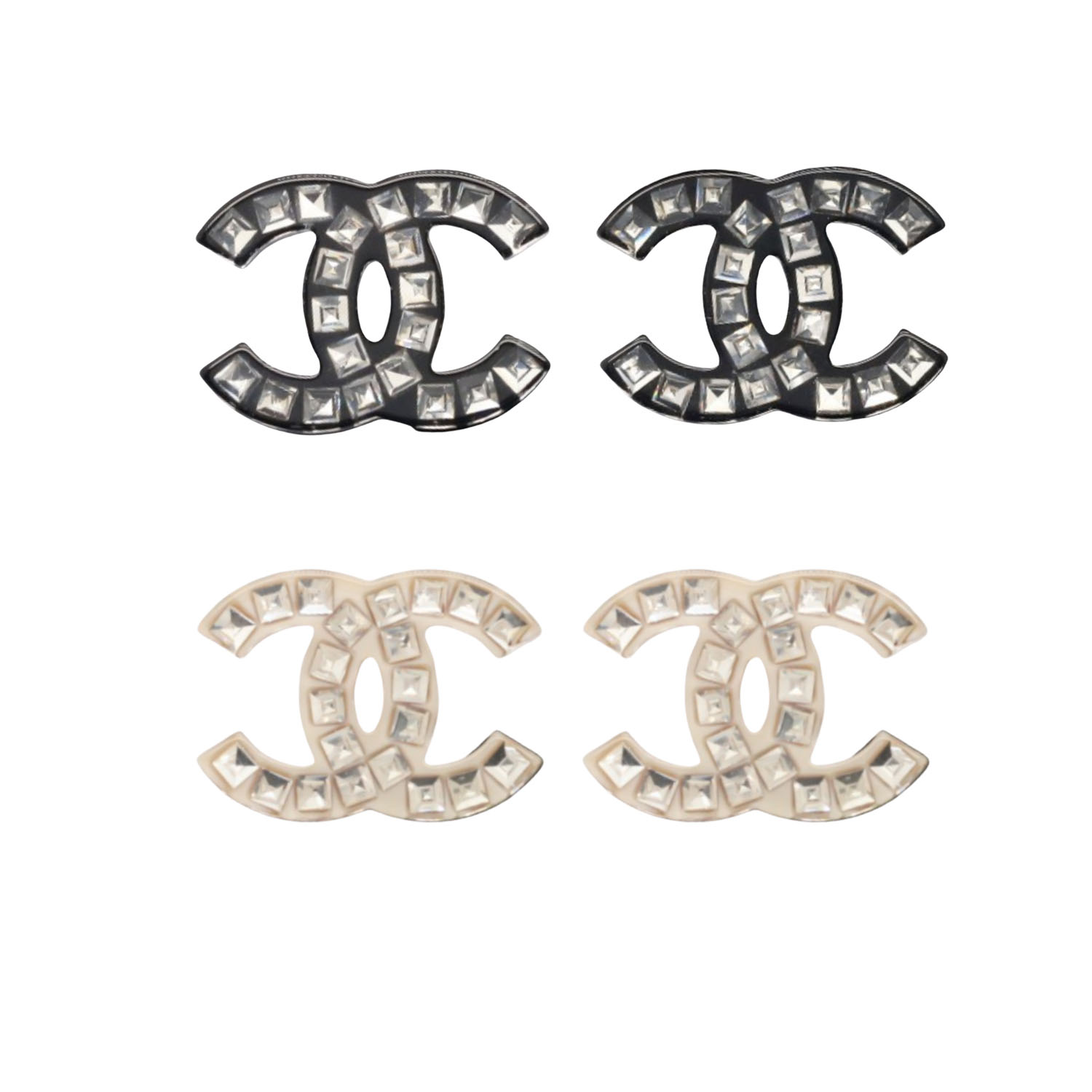 CCE202 Acrylic and rystal CC stud earring - ccjewelryacc