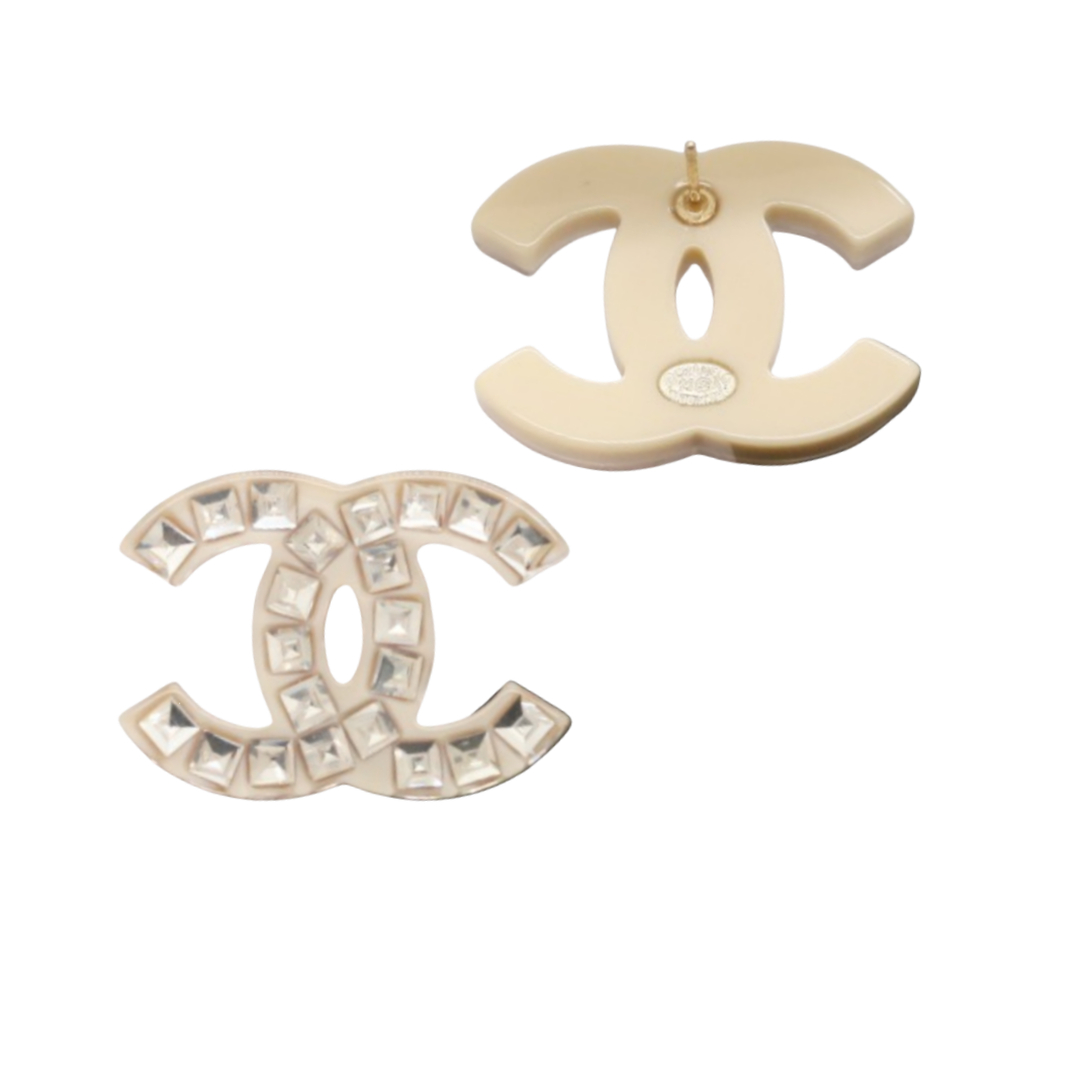 CCE202 Acrylic and rystal CC stud earring - ccjewelryacc