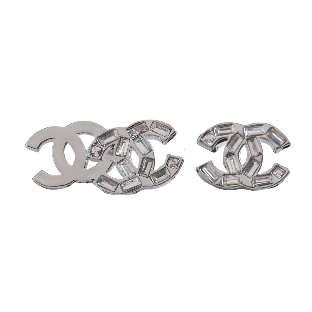 CCE277 Asymmetric crystal CC Stud earrings - ccjewelryacc