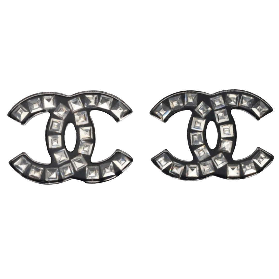 CCE202 Acrylic and rystal CC stud earring - ccjewelryacc