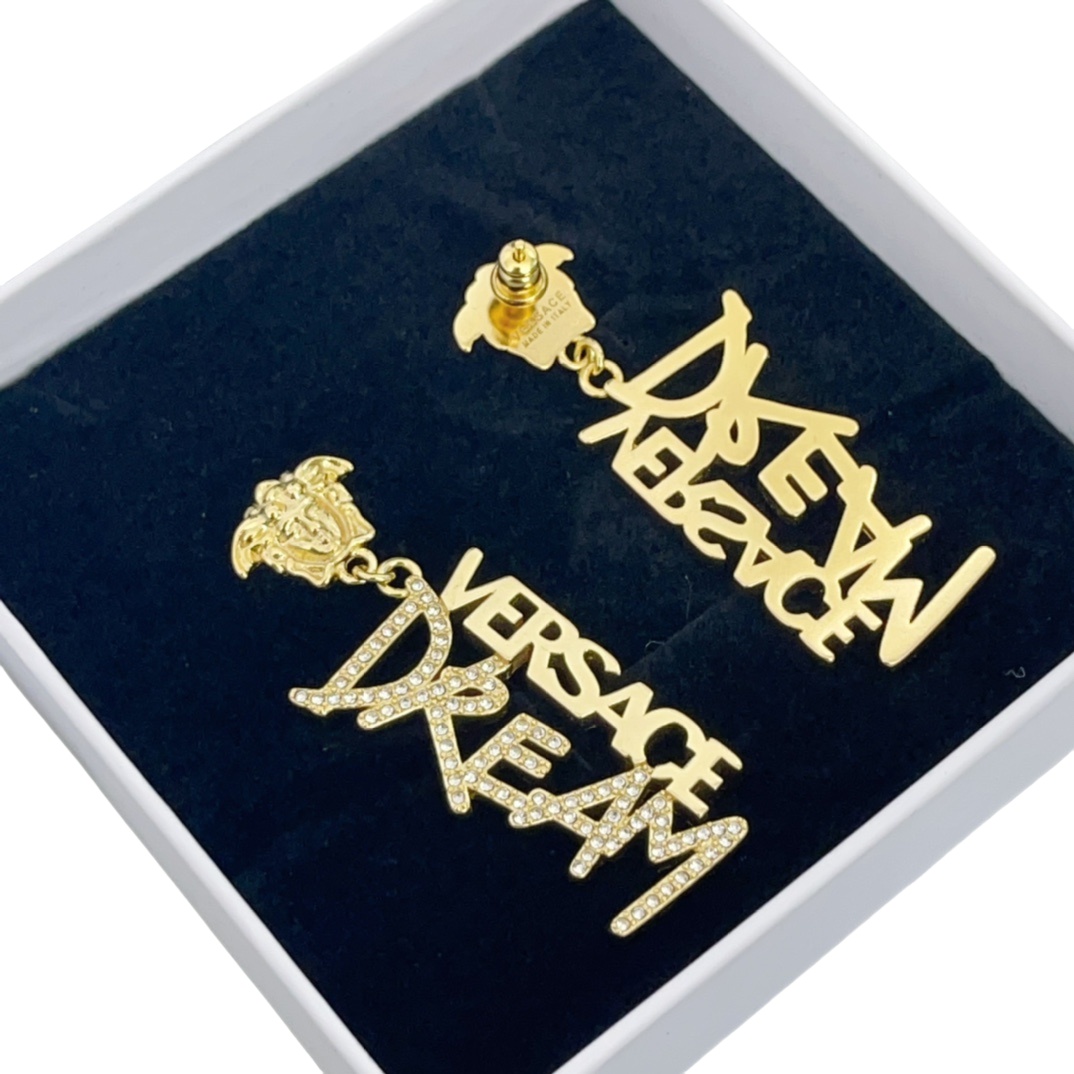 VSE004 Versace medusa earrings in metal and crystal - ccjewelryacc