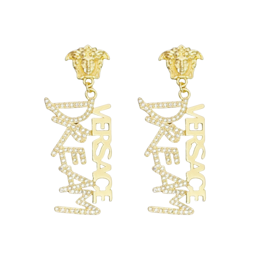 VSE004 Versace medusa earrings in metal and crystal - ccjewelryacc