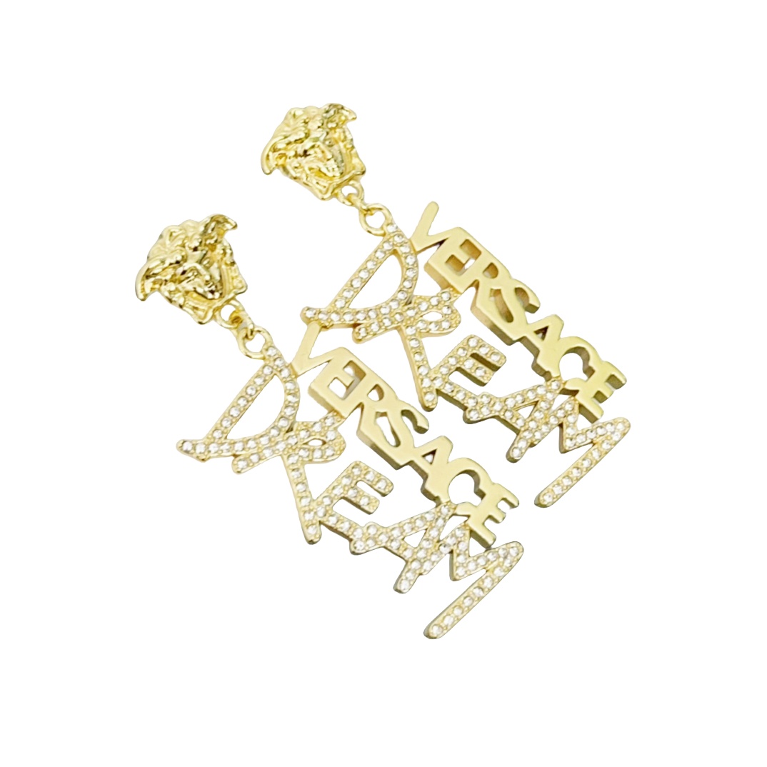 VSE004 Versace medusa earrings in metal and crystal - ccjewelryacc