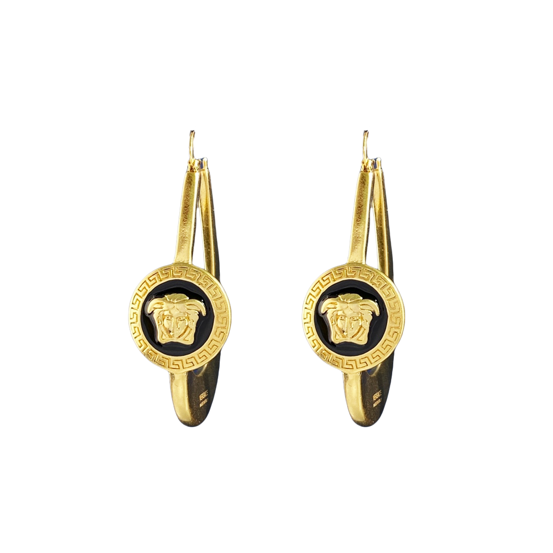VSE014 Gold medusa hoop earrings - ccjewelryacc