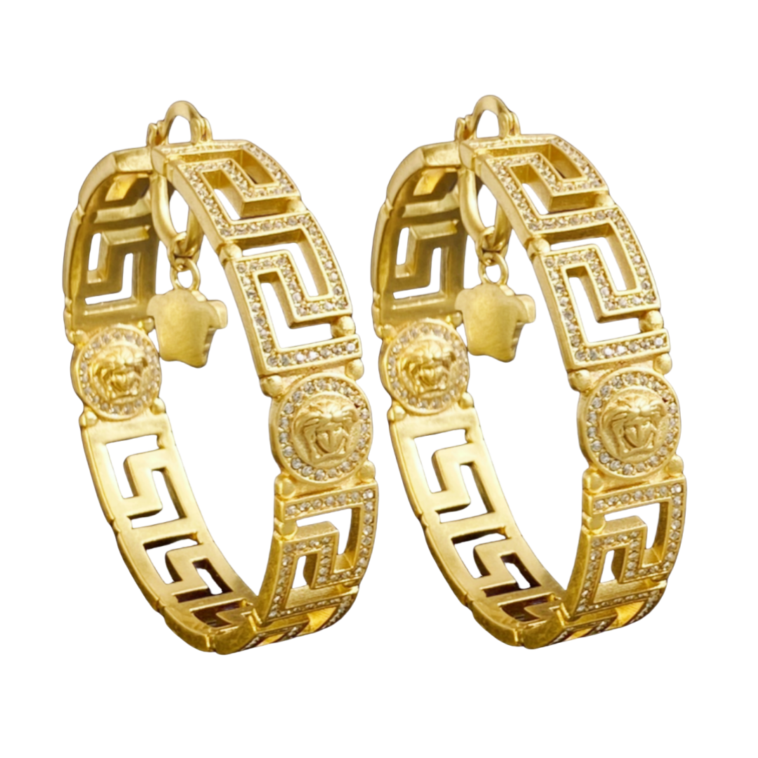 VSE019  Versace medusa hoop earrings - ccjewelryacc