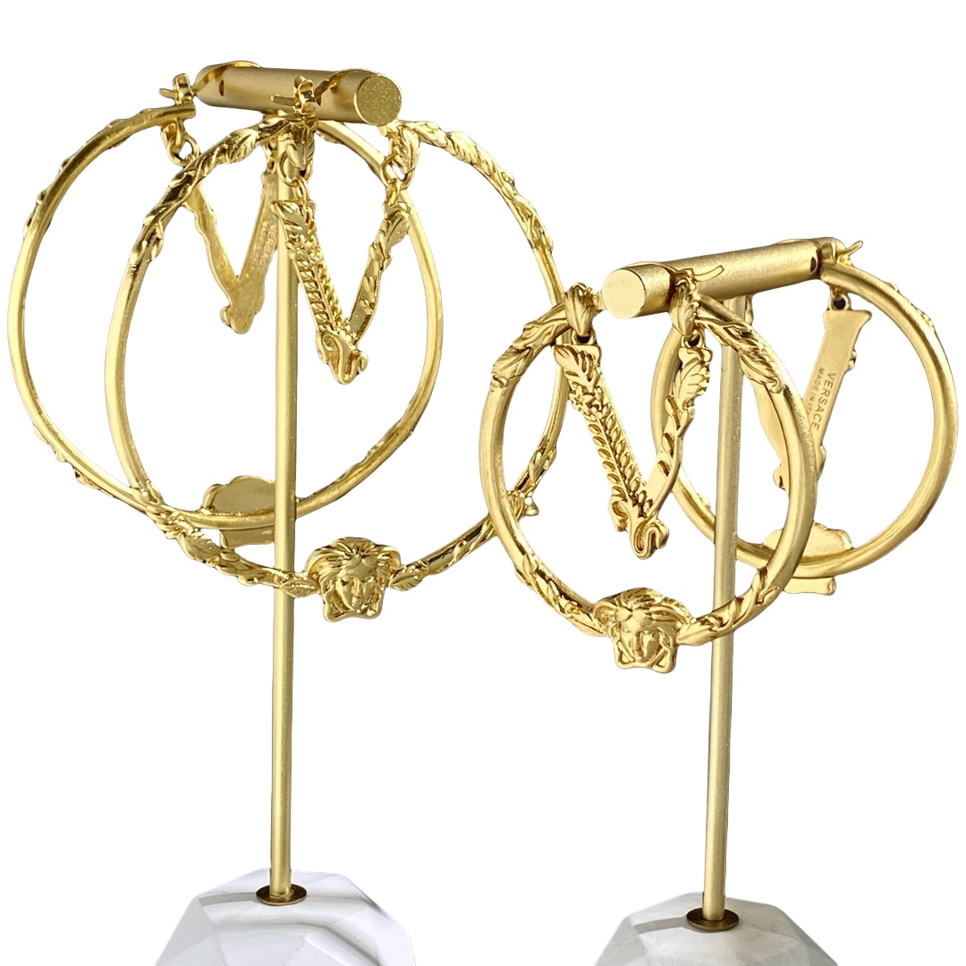VSE041 Versace virtus hoop earrings - ccjewelryacc