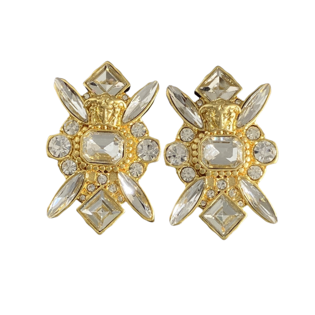 VSE007 Vintage versace diamond stud earrings - ccjewelryacc