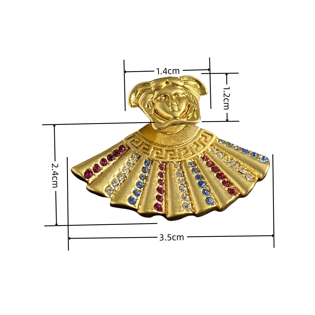 VSE029 versace medusa head and fanshaped stud earrings - ccjewelryacc