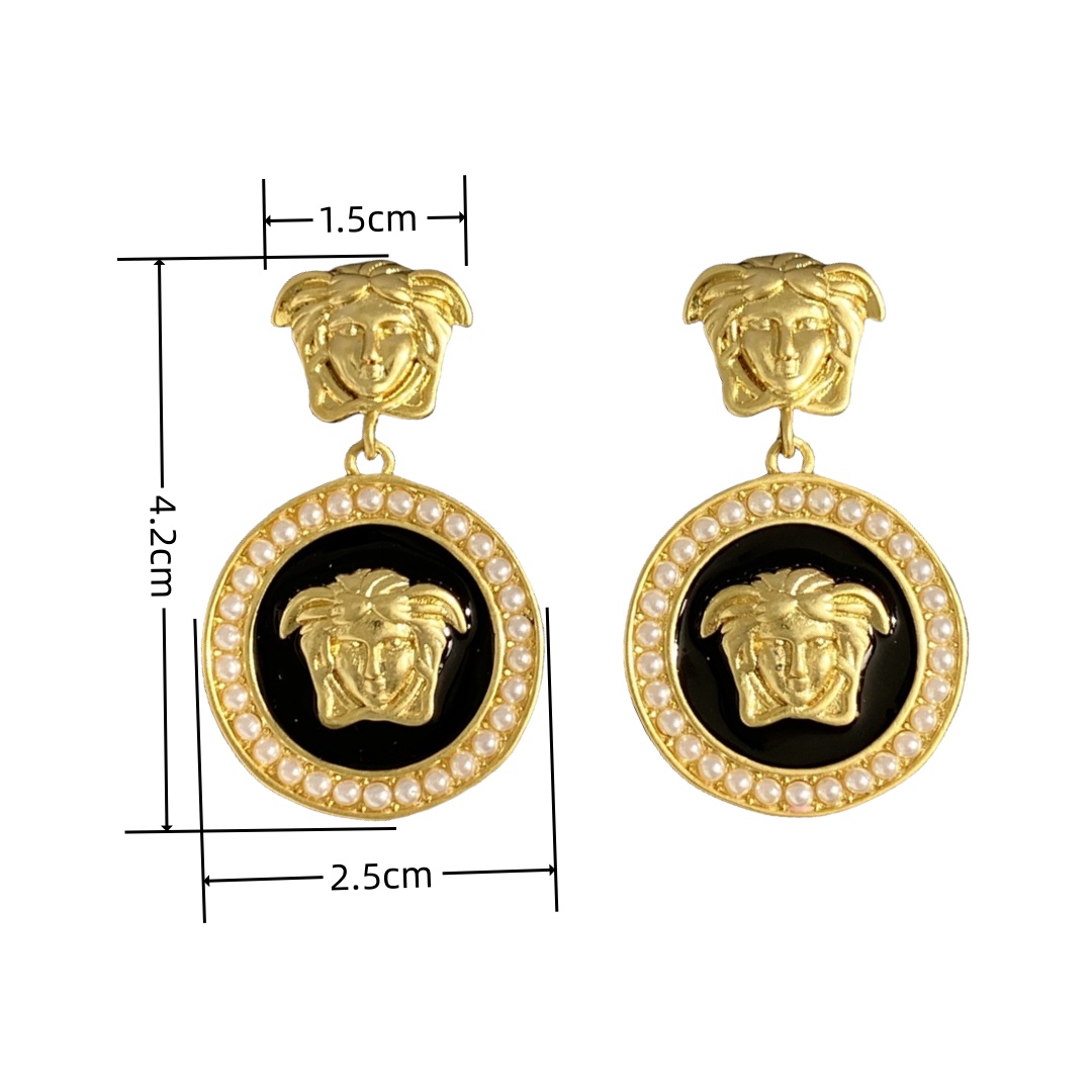 VSE026 Versace medusa drop earrings - ccjewelryacc