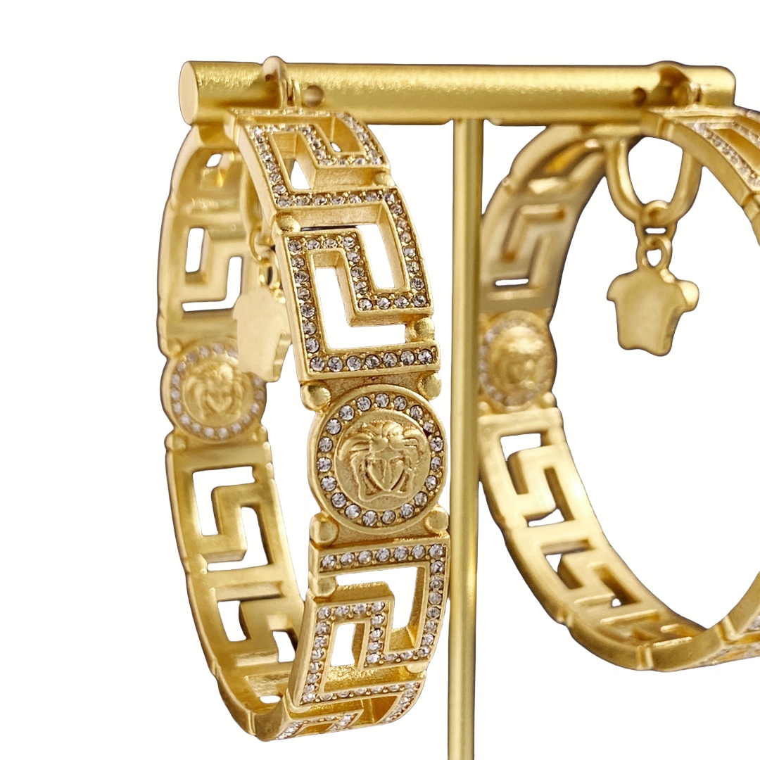 VSE019  Versace medusa hoop earrings - ccjewelryacc