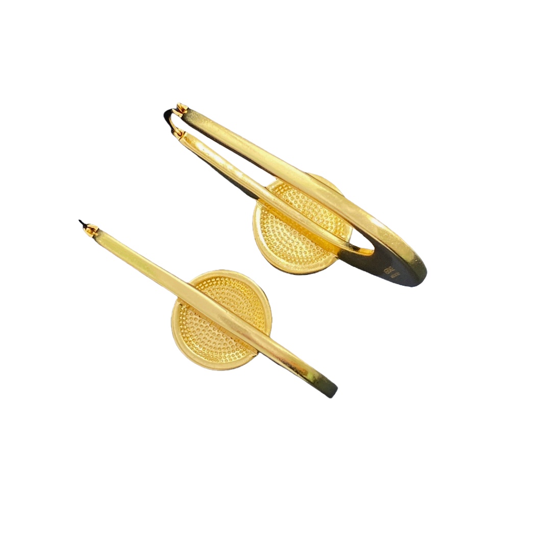 VSE014 Gold medusa hoop earrings - ccjewelryacc