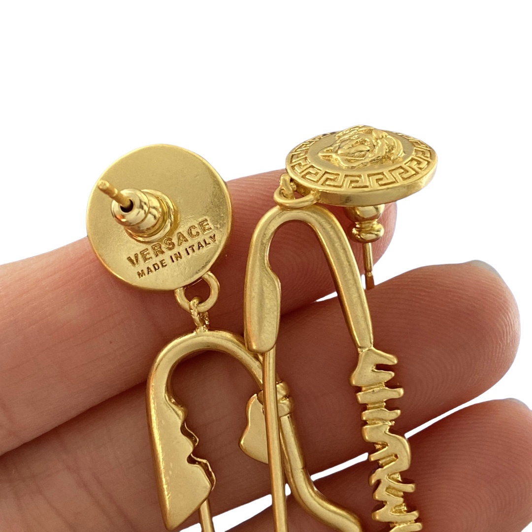 VSE006 Versace safety pin earrings - ccjewelryacc