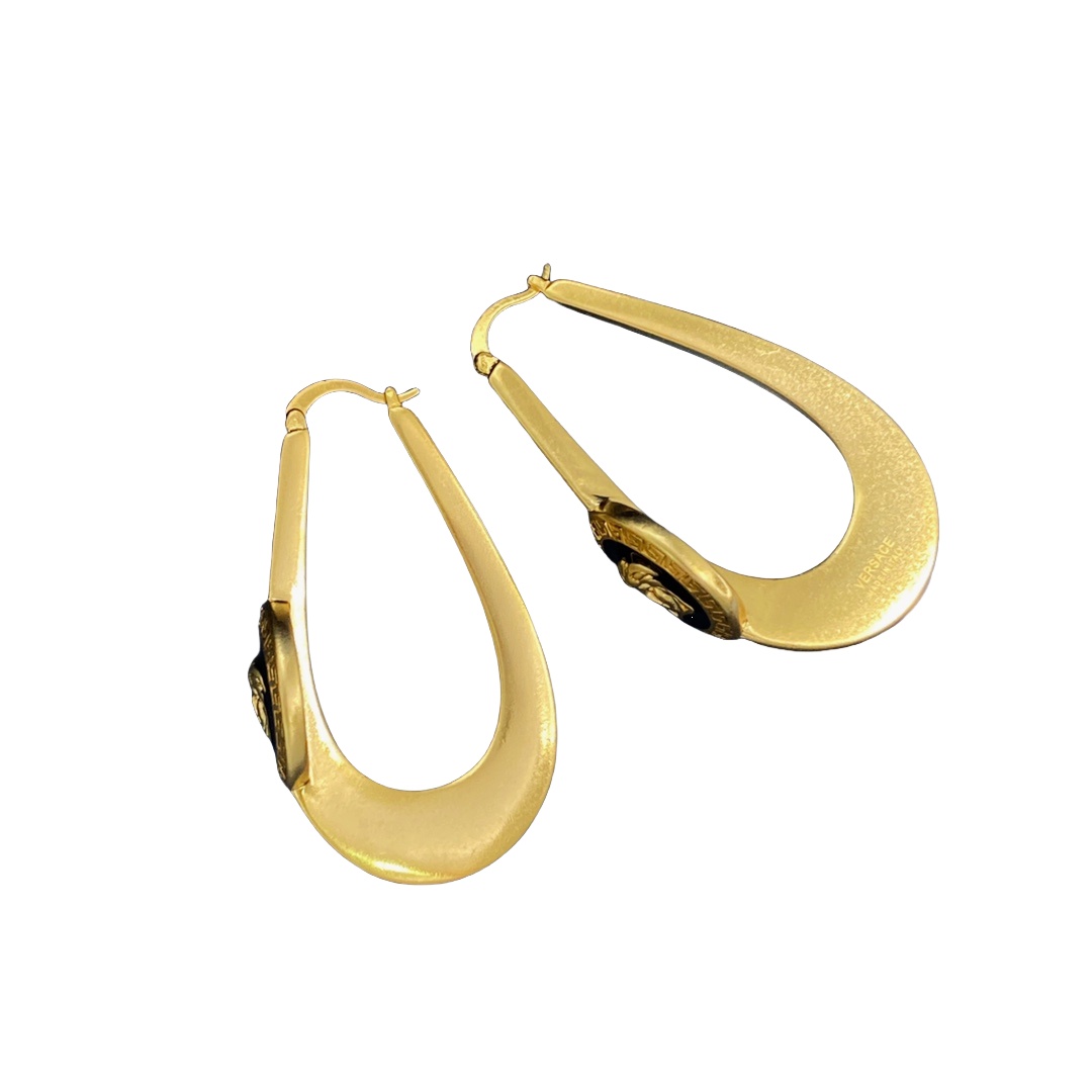 VSE014 Gold medusa hoop earrings - ccjewelryacc