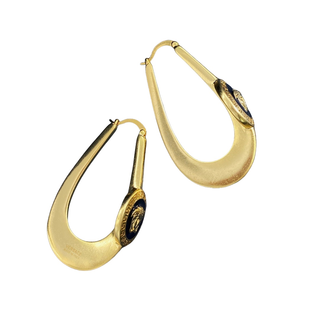 VSE014 Gold medusa hoop earrings - ccjewelryacc