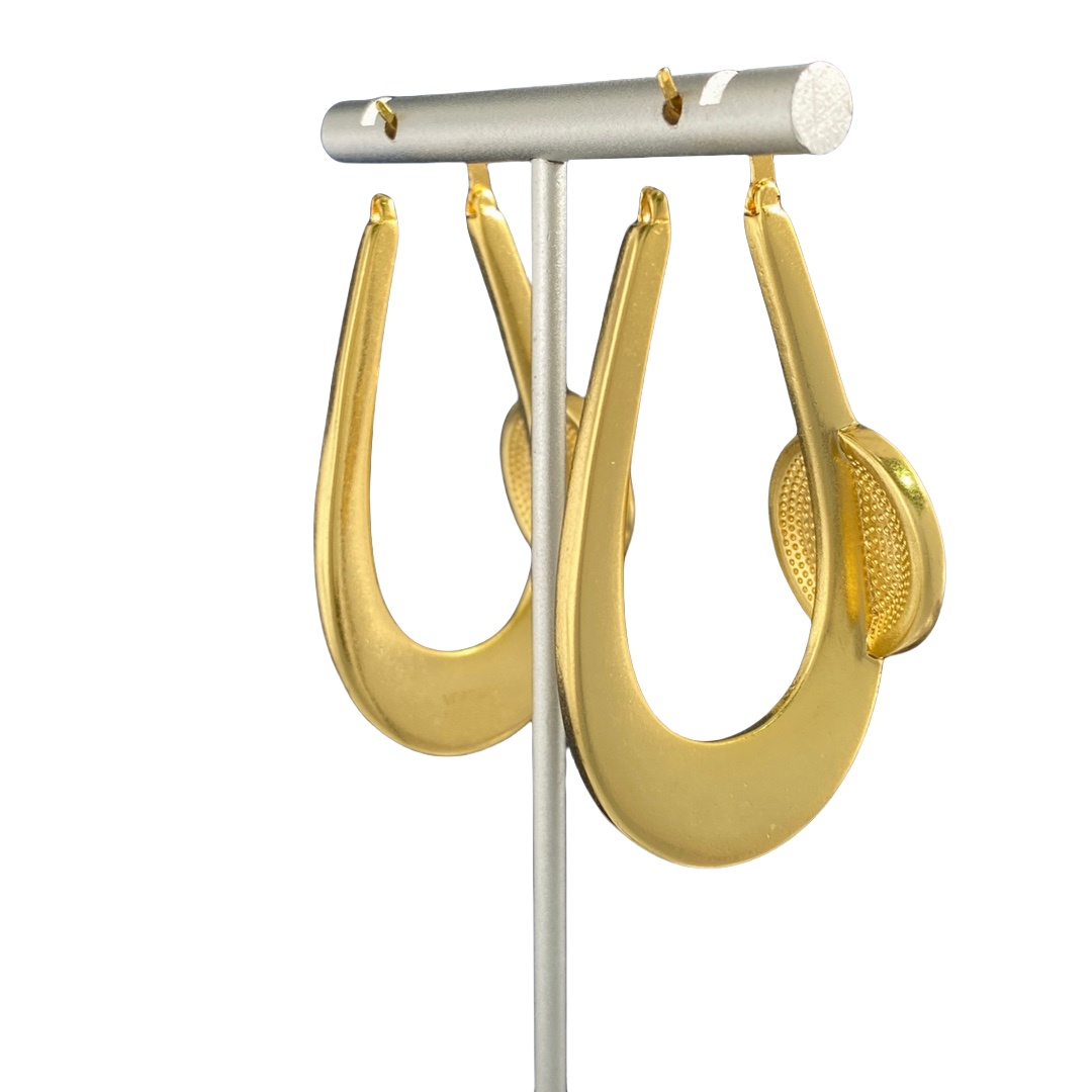 VSE014 Gold medusa hoop earrings - ccjewelryacc