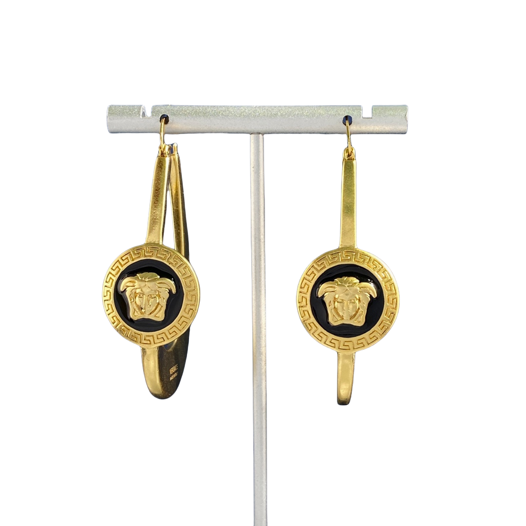 VSE014 Gold medusa hoop earrings - ccjewelryacc
