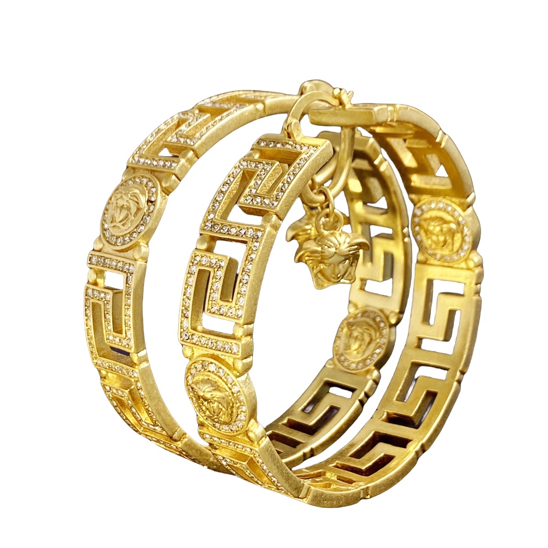 VSE019  Versace medusa hoop earrings - ccjewelryacc