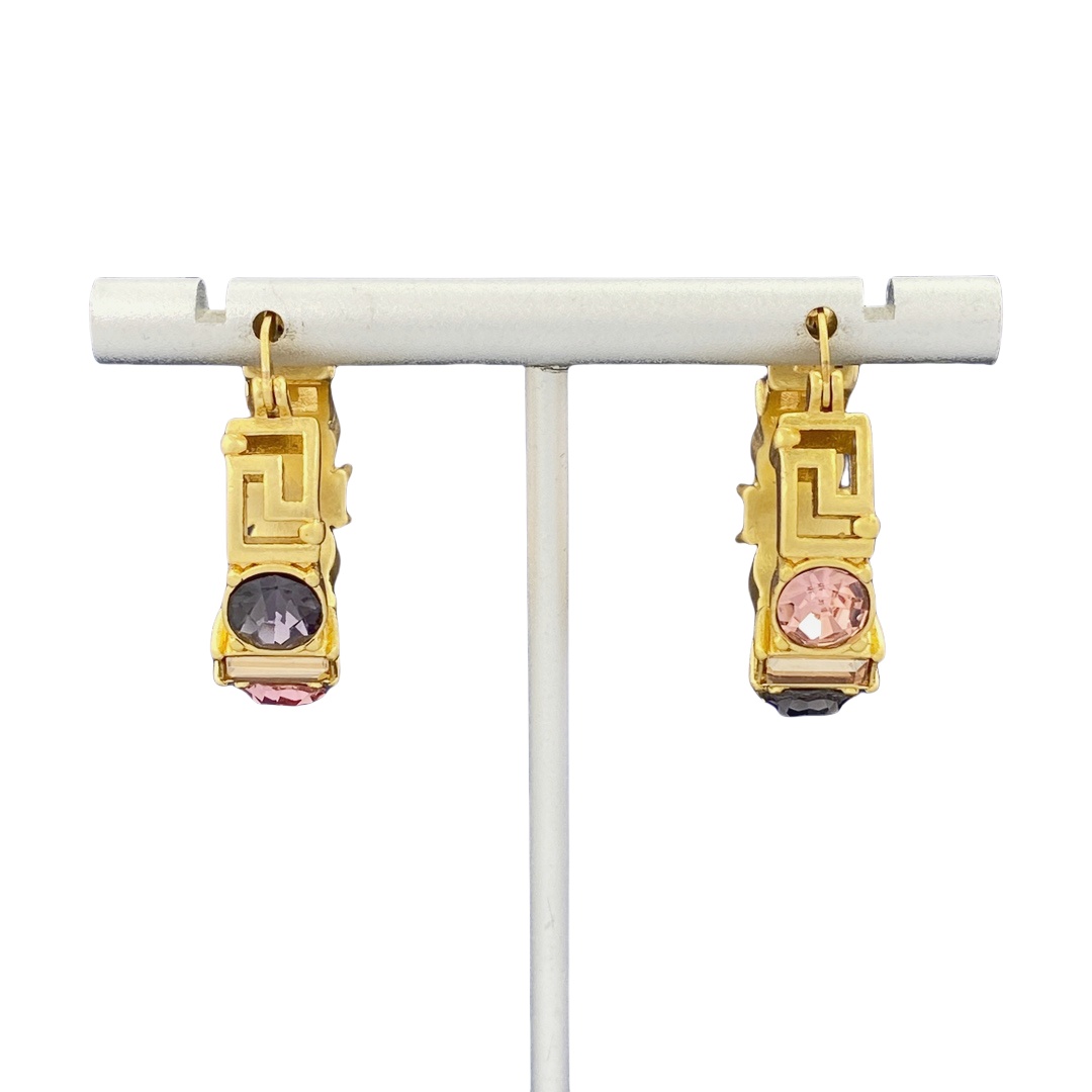 VSE055 Versace color crystal hoop earrings - ccjewelryacc