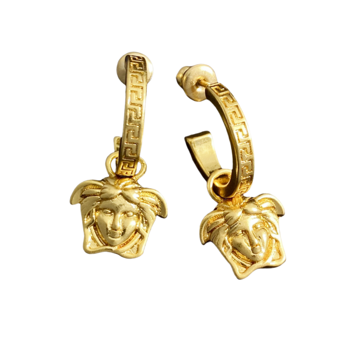 VSE034 Versace greca and medusa drop earrings - ccjewelryacc