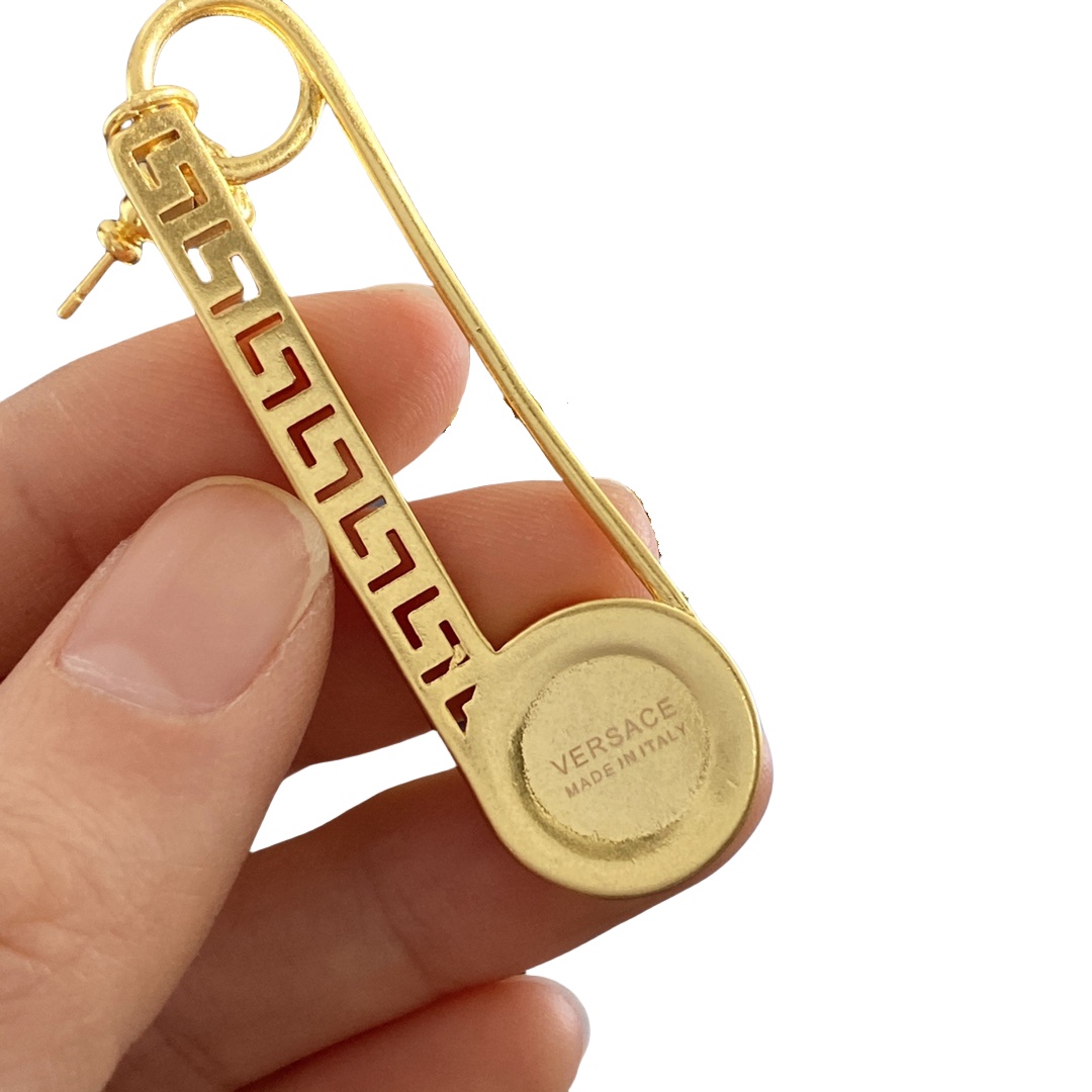VSE010 Versace safety pin earrings - ccjewelryacc