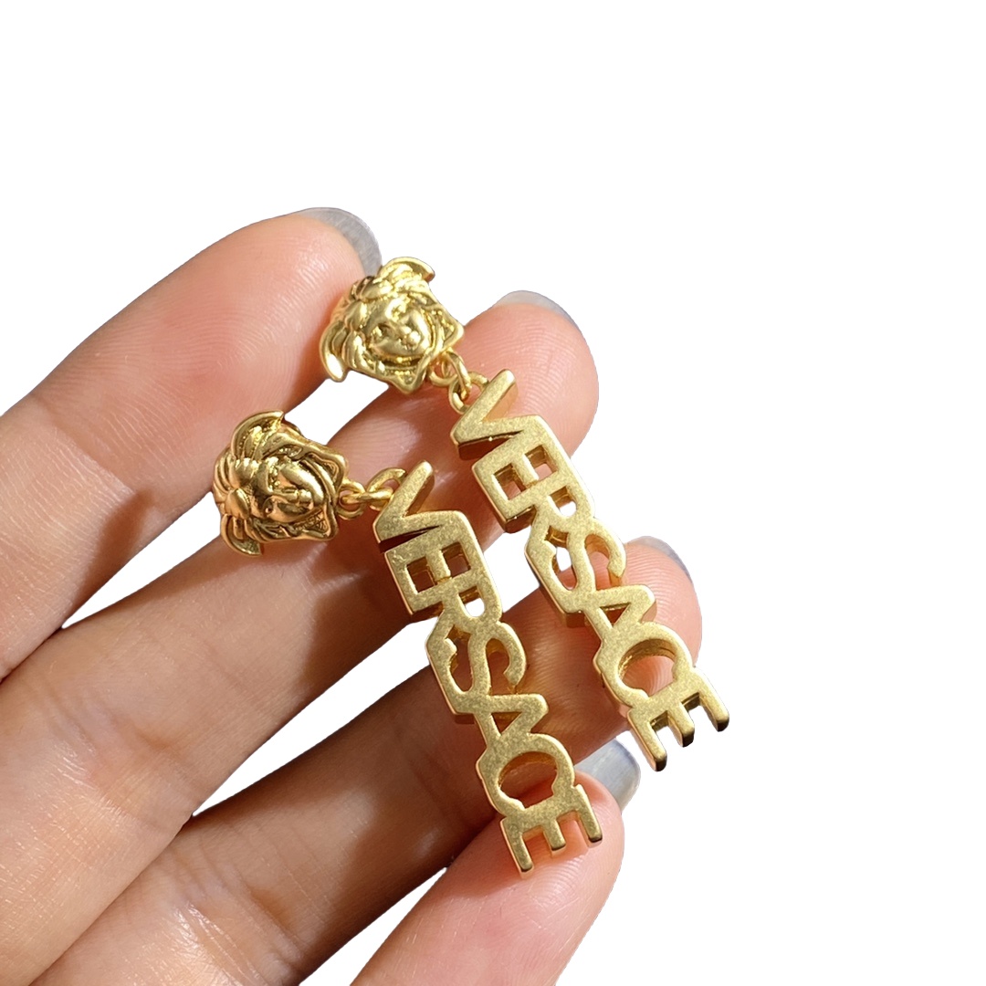 VSE042 Versace medusa drop earrings - ccjewelryacc