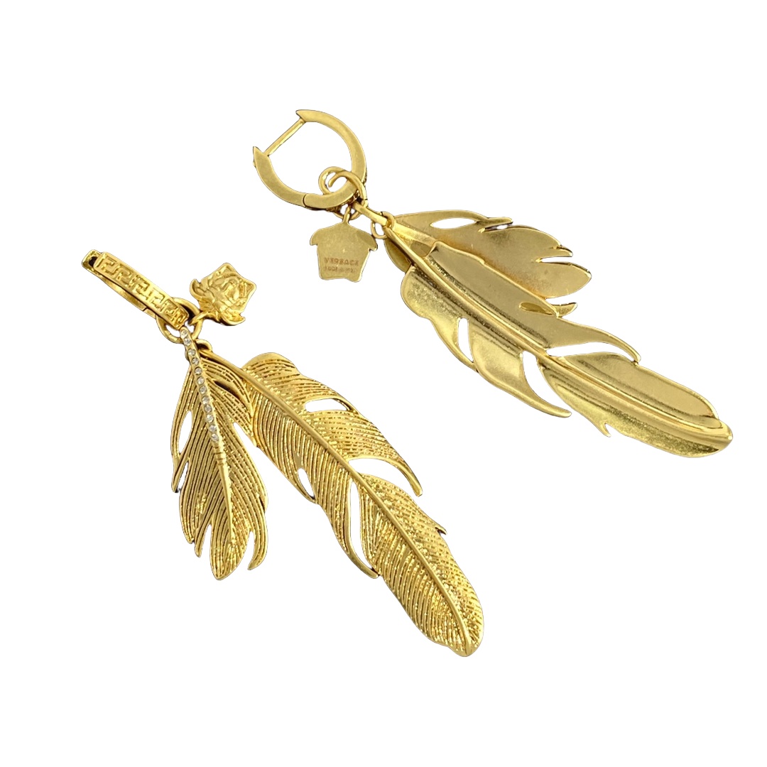 VSE043 Versace feather earrings - ccjewelryacc