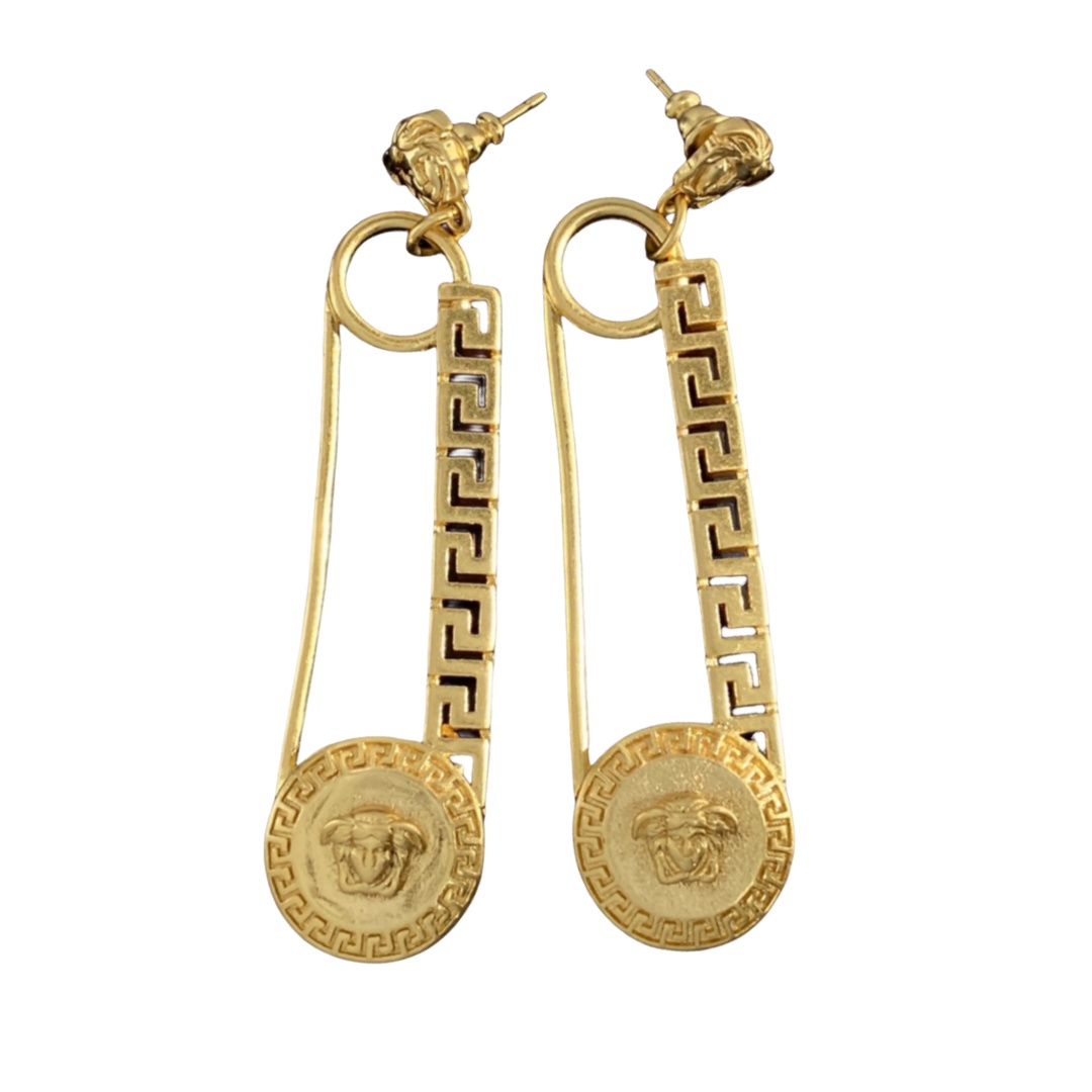 VSE010 Versace safety pin earrings - ccjewelryacc