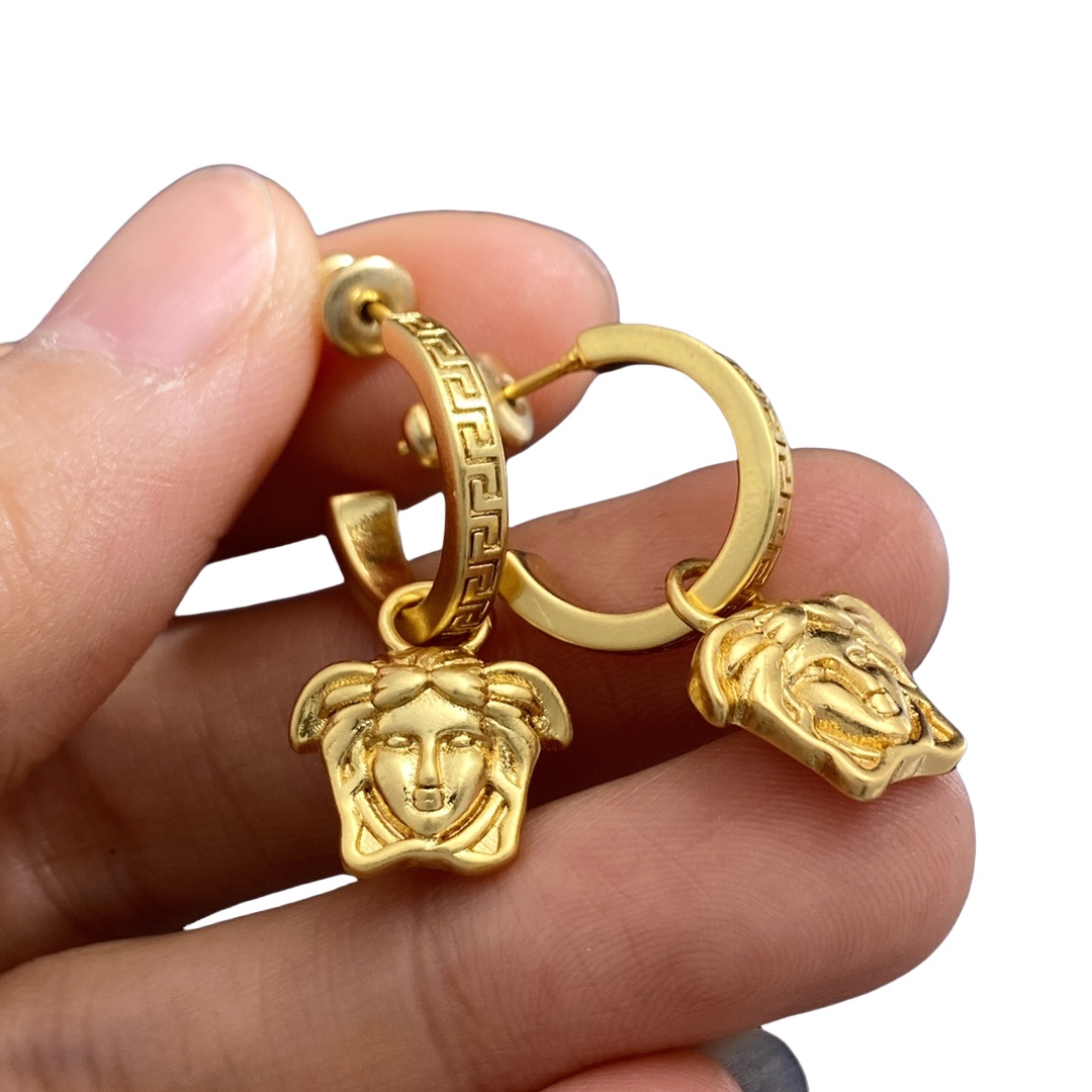 VSE034 Versace greca and medusa drop earrings - ccjewelryacc