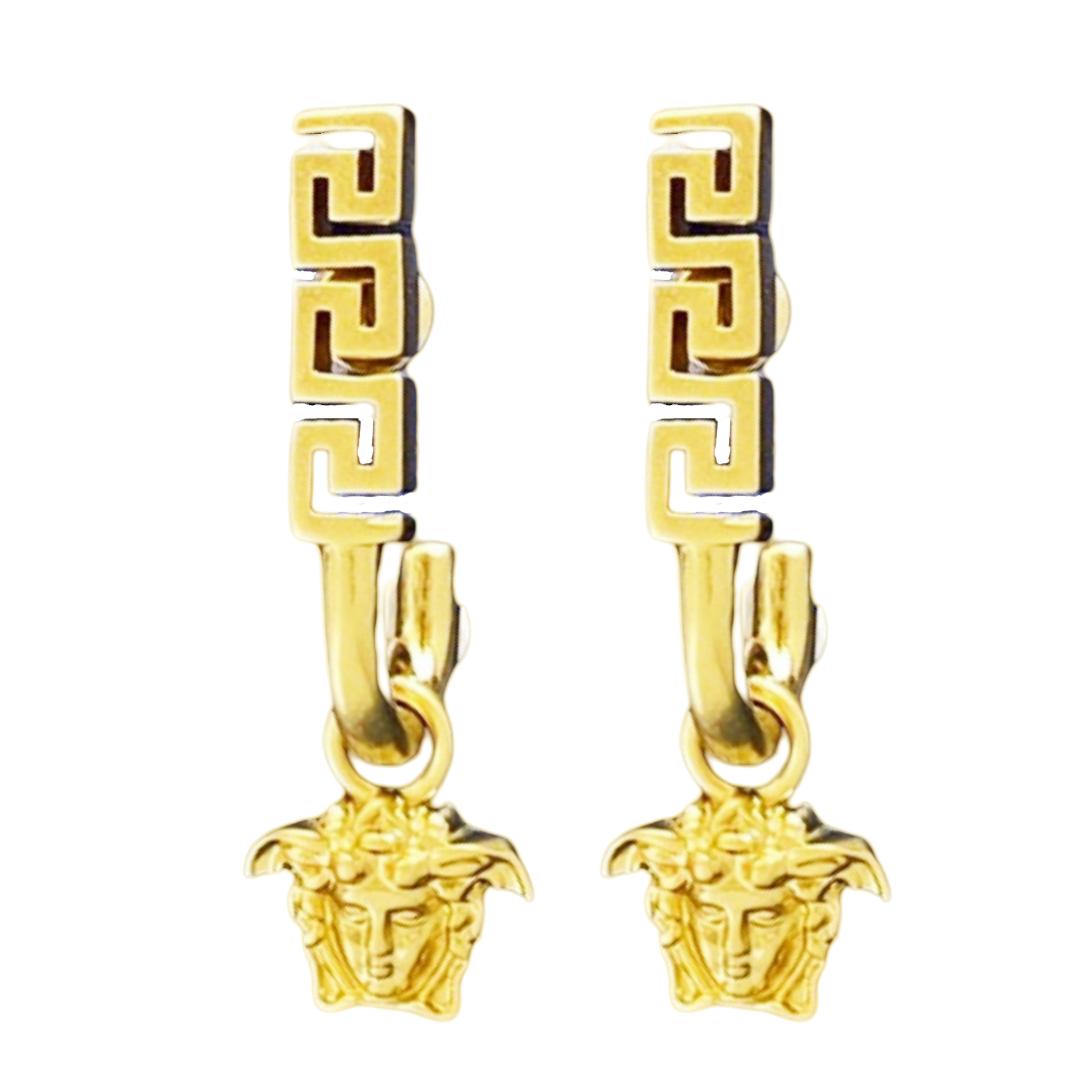VSE058 Vintage metal medusa drop earrings - ccjewelryacc