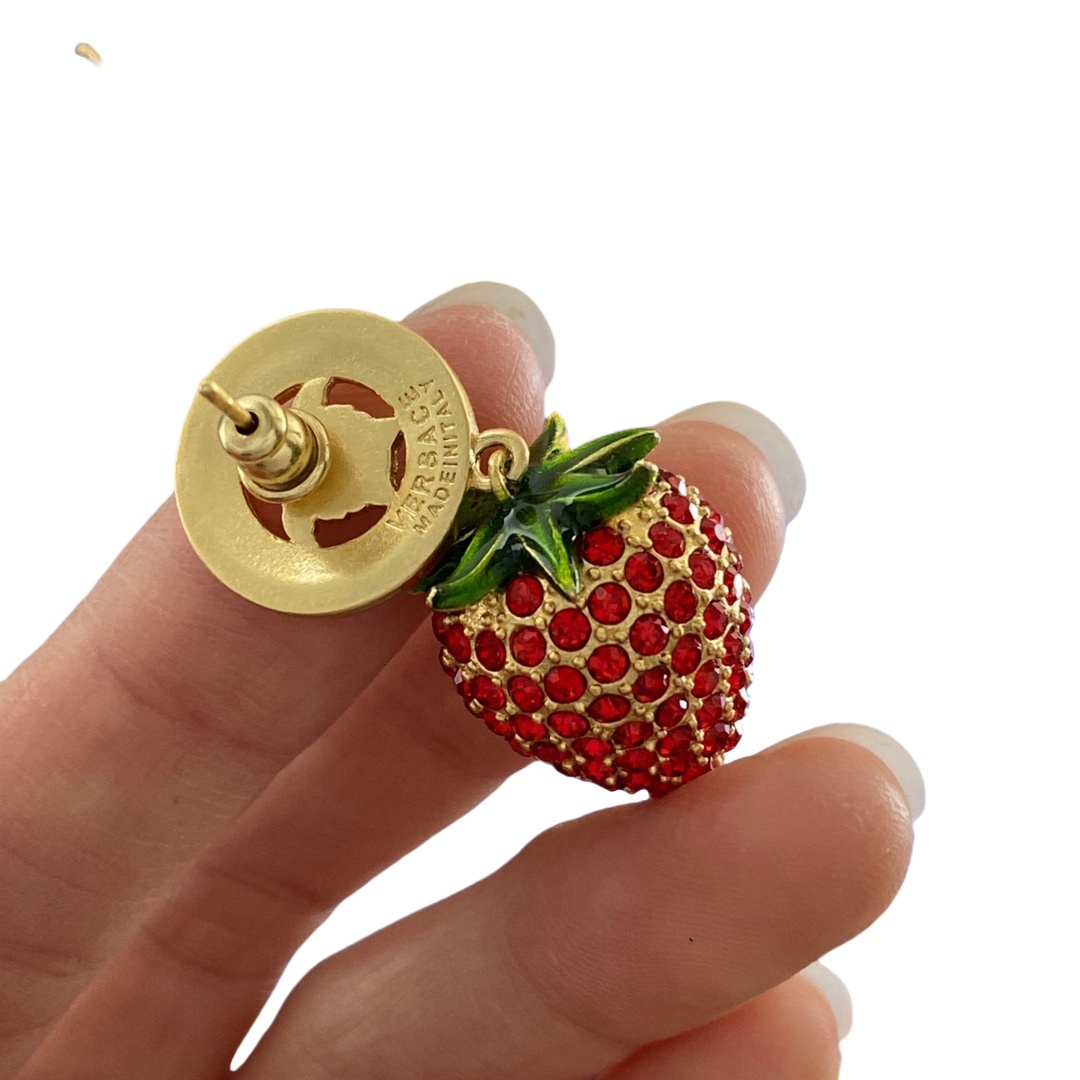 VSE020 Versace strawberry drop earrings - ccjewelryacc
