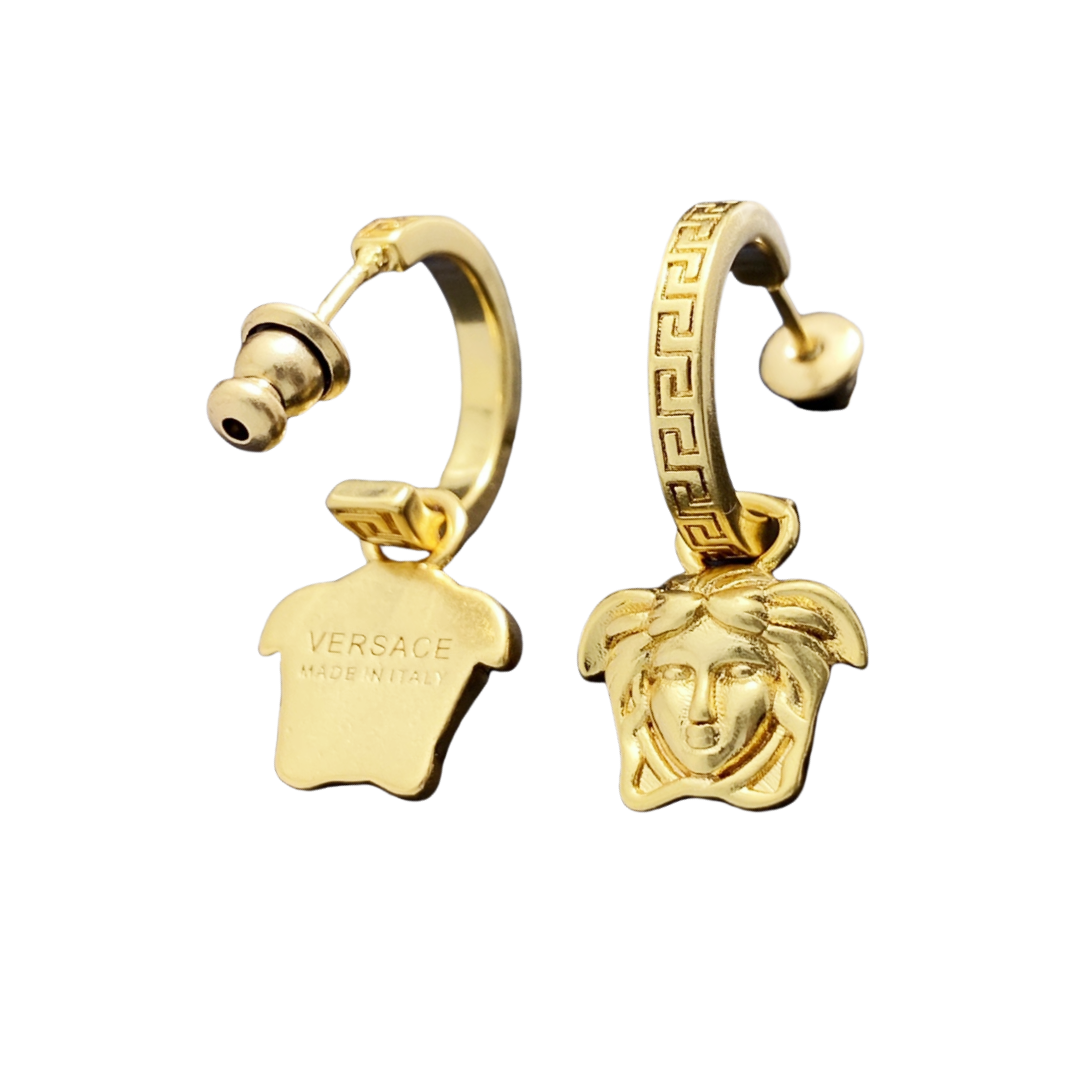 VSE034 Versace greca and medusa drop earrings - ccjewelryacc