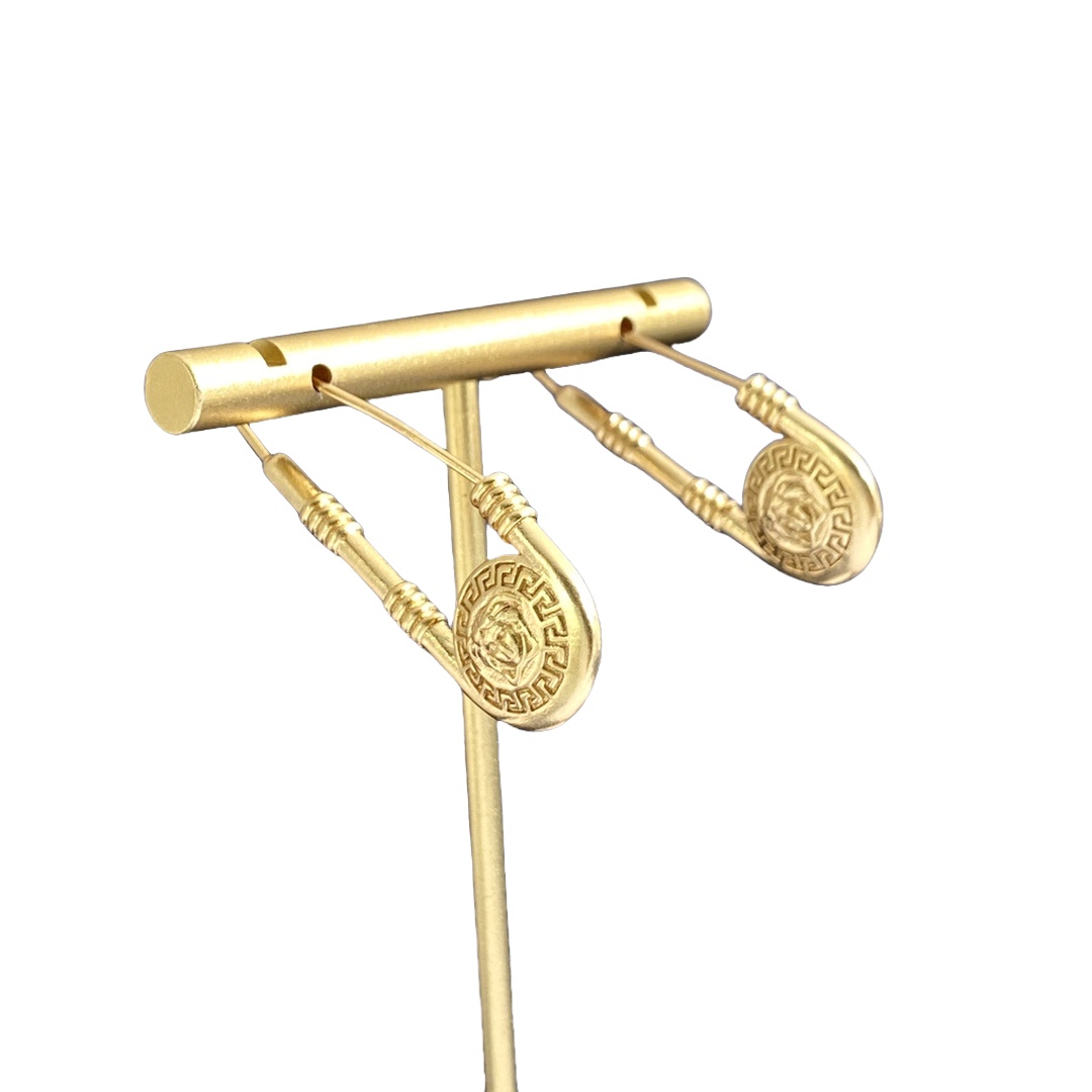 VSE044 Versace safety pin earrings for men - ccjewelryacc