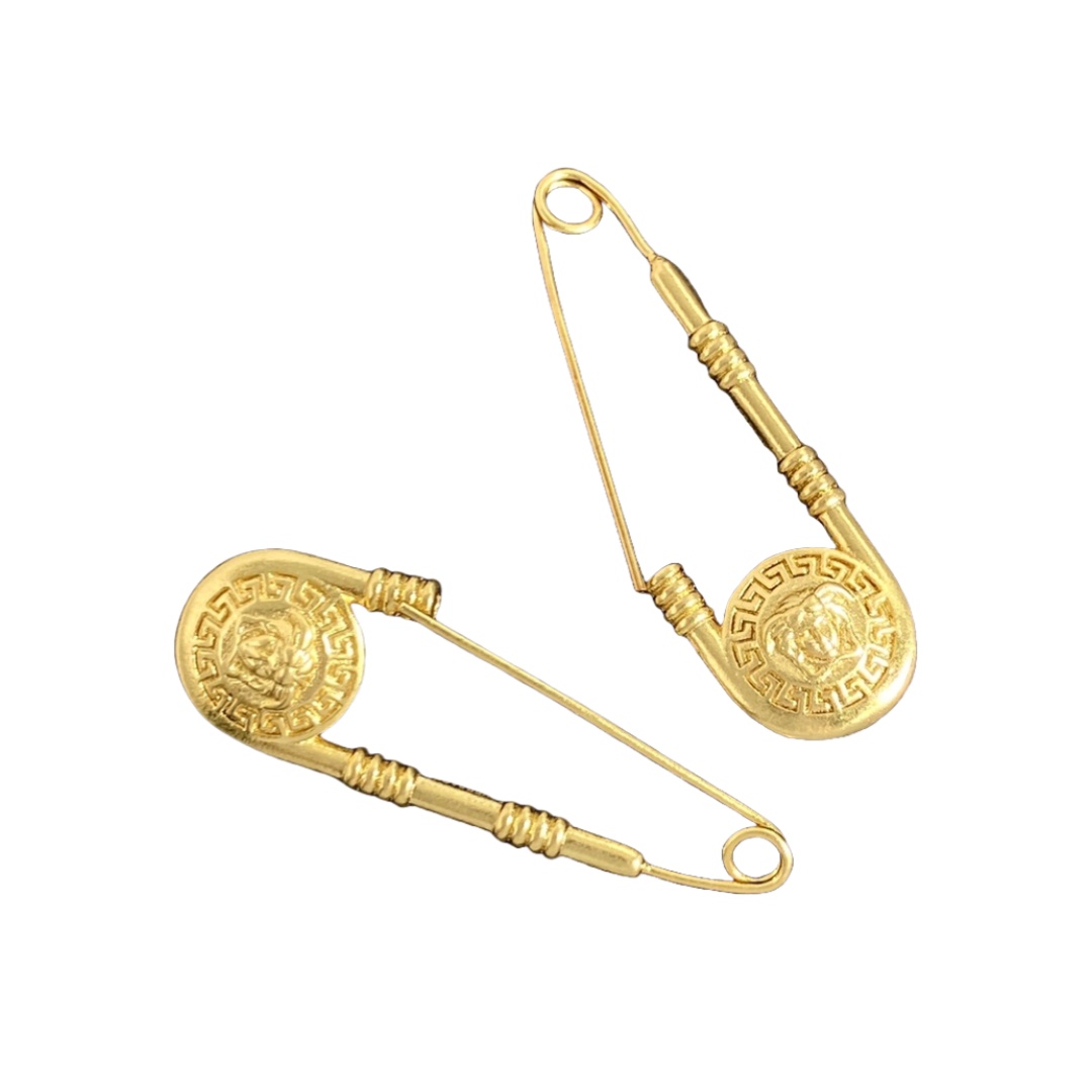 VSE044 Versace safety pin earrings for men - ccjewelryacc