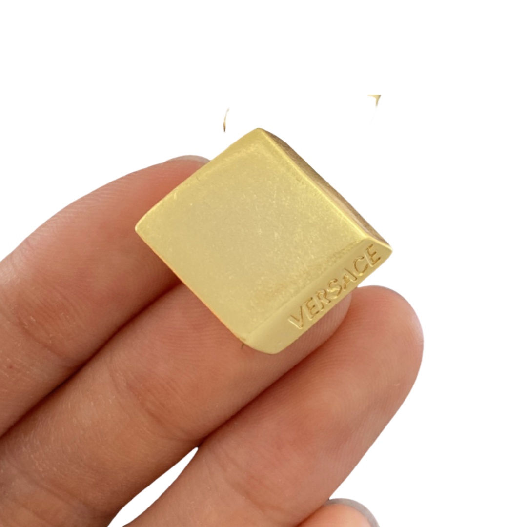 VSE060 Versace Metal Gold square stud earrings - ccjewelryacc