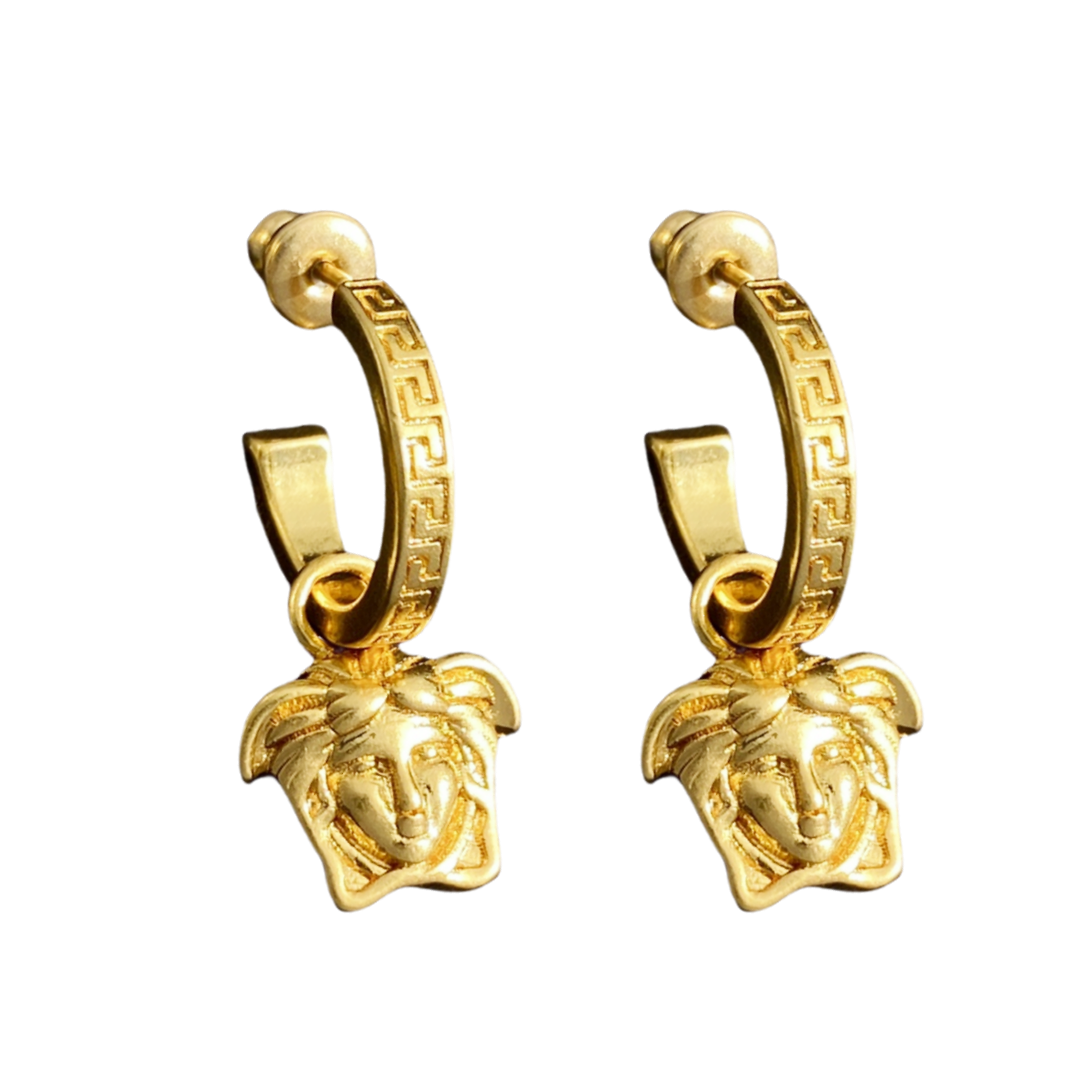 VSE034 Versace greca and medusa drop earrings - ccjewelryacc