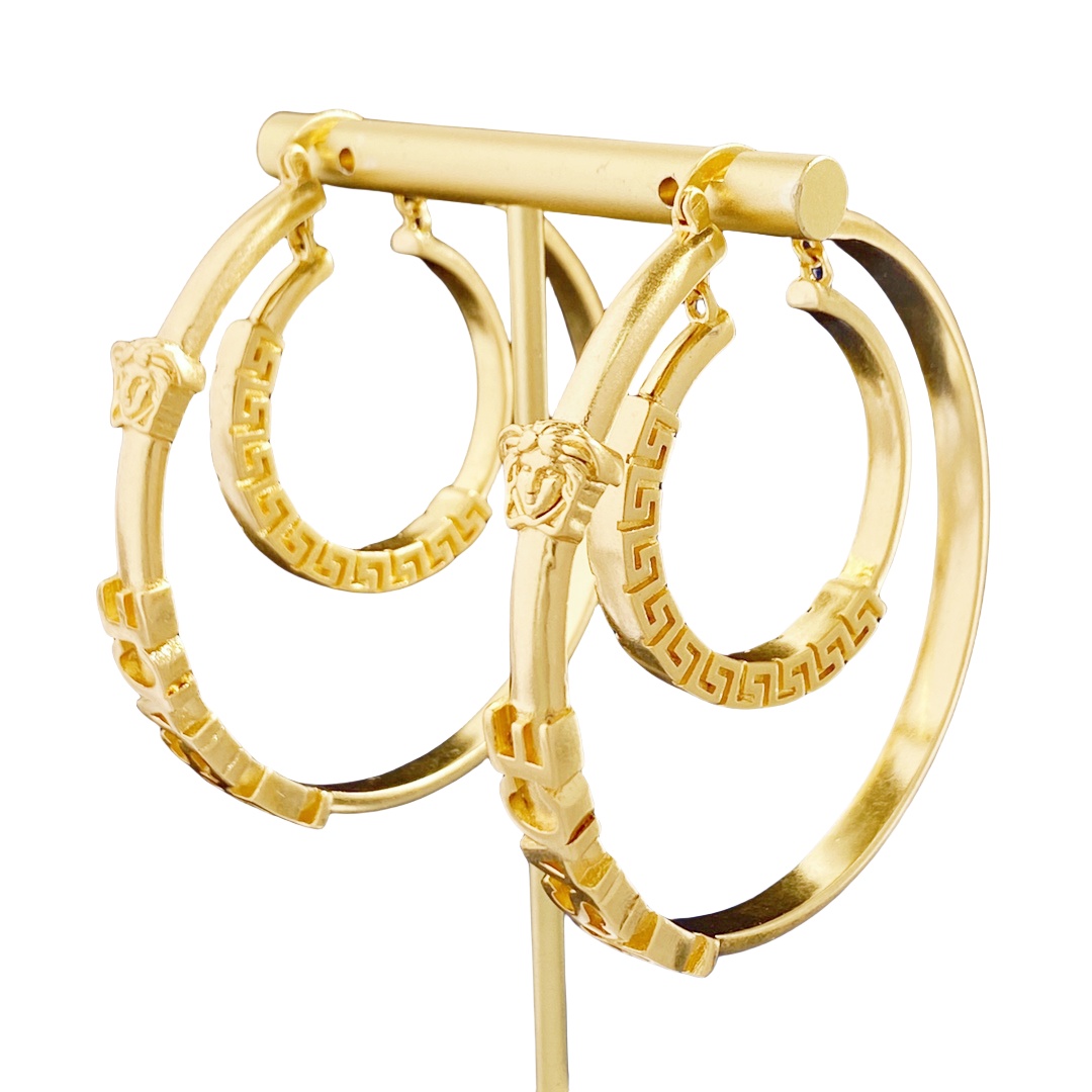 VSE036 Versace medusa hoop earrings - ccjewelryacc