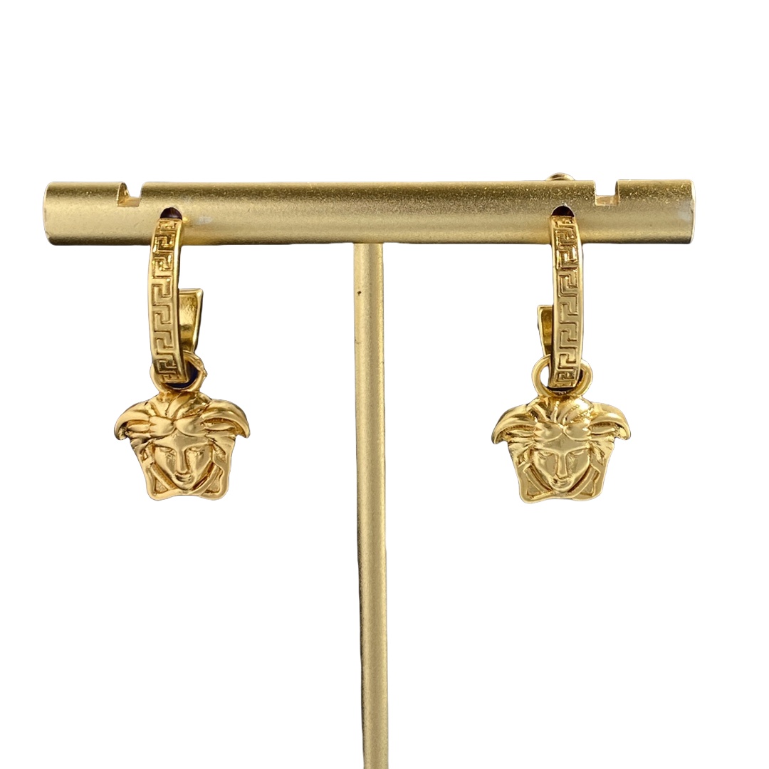 VSE034 Versace greca and medusa drop earrings - ccjewelryacc
