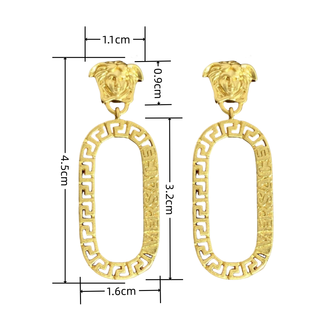 VSE045 Versace logo drop earrings - ccjewelryacc