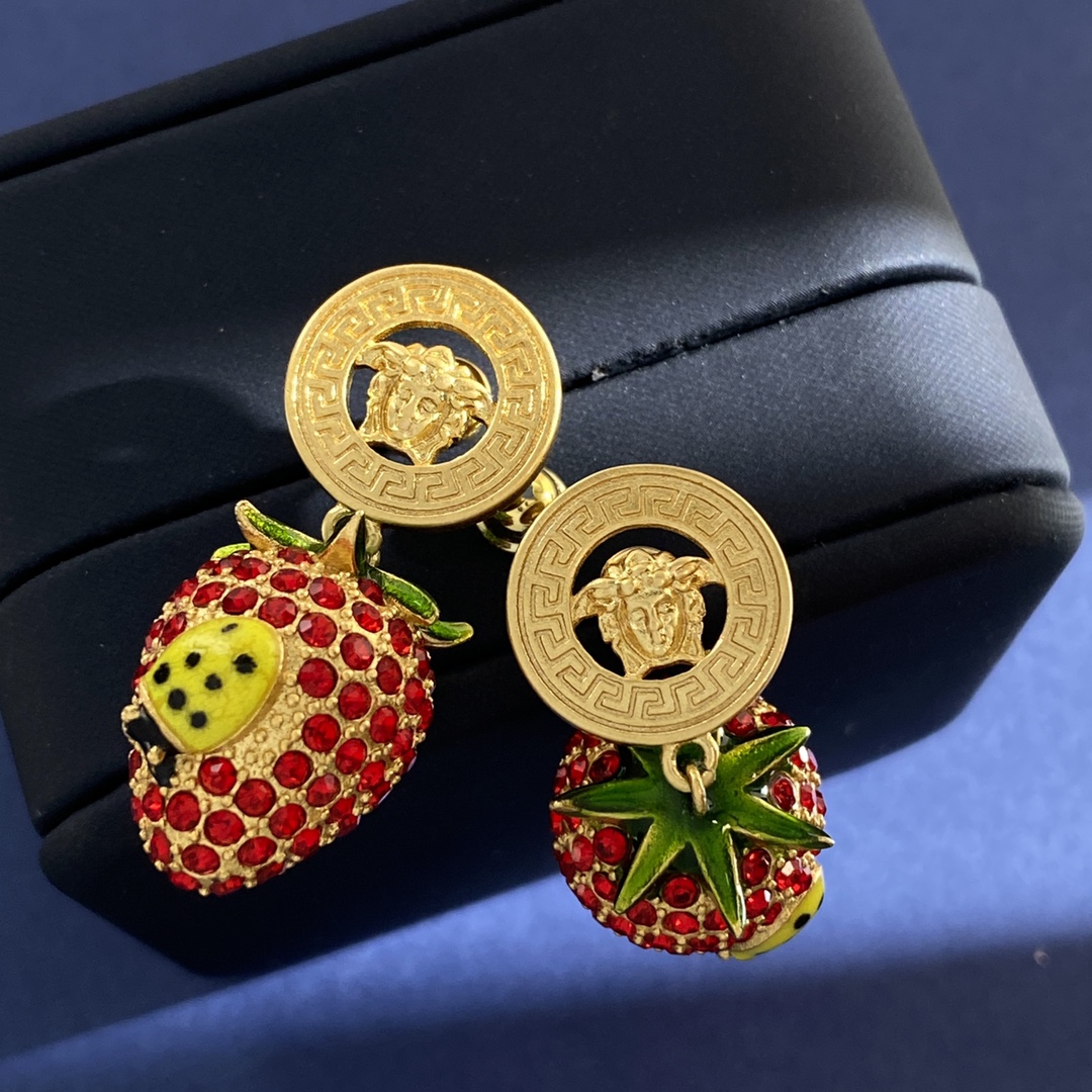 VSE020 Versace strawberry drop earrings - ccjewelryacc