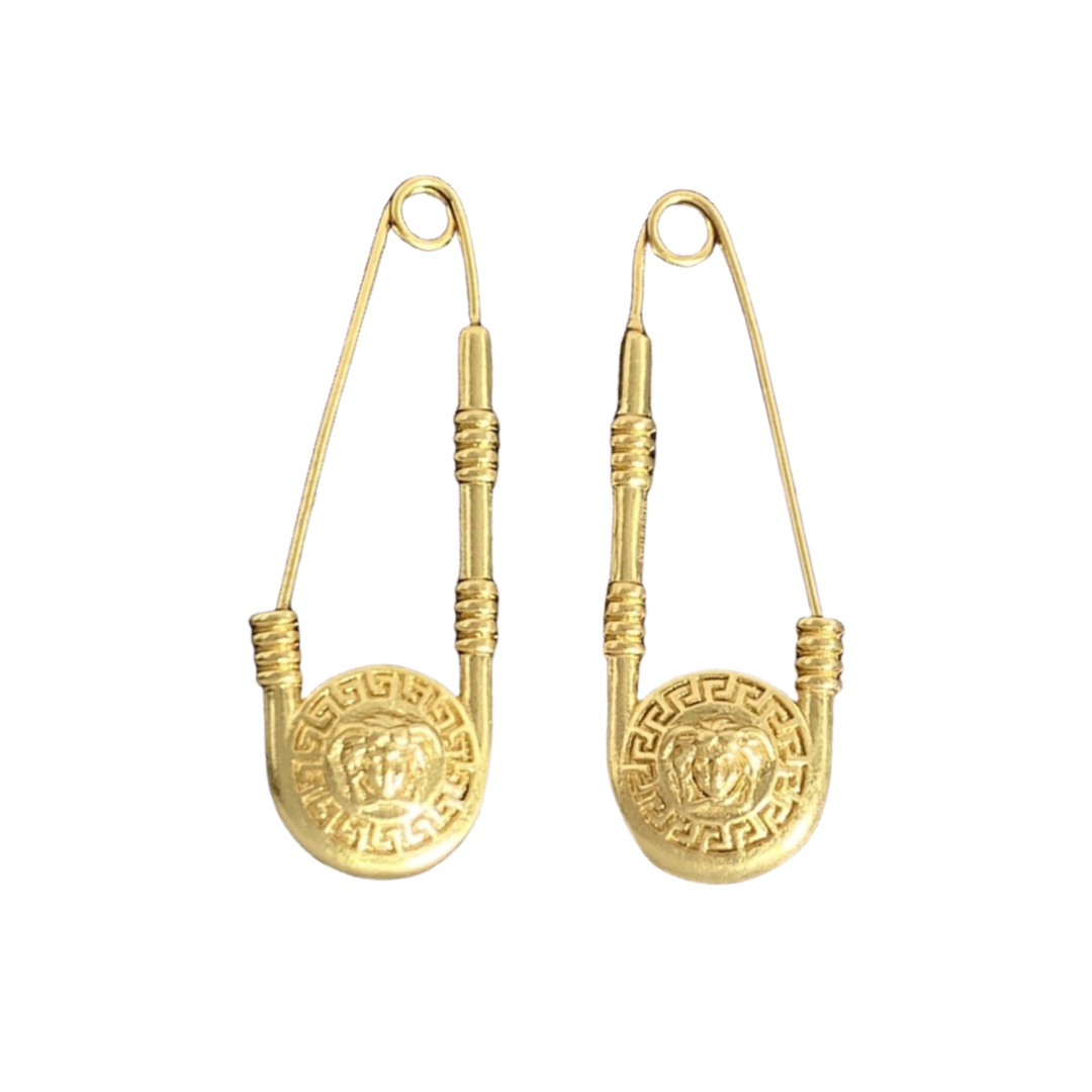 VSE044 Versace safety pin earrings for men - ccjewelryacc