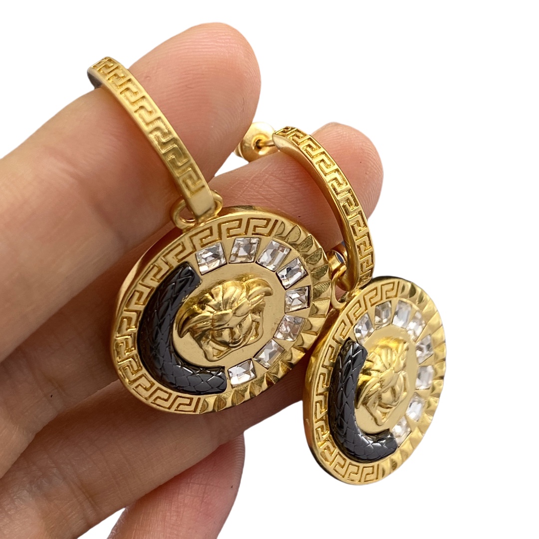 VSE039 Versace medusa drop earrings - ccjewelryacc