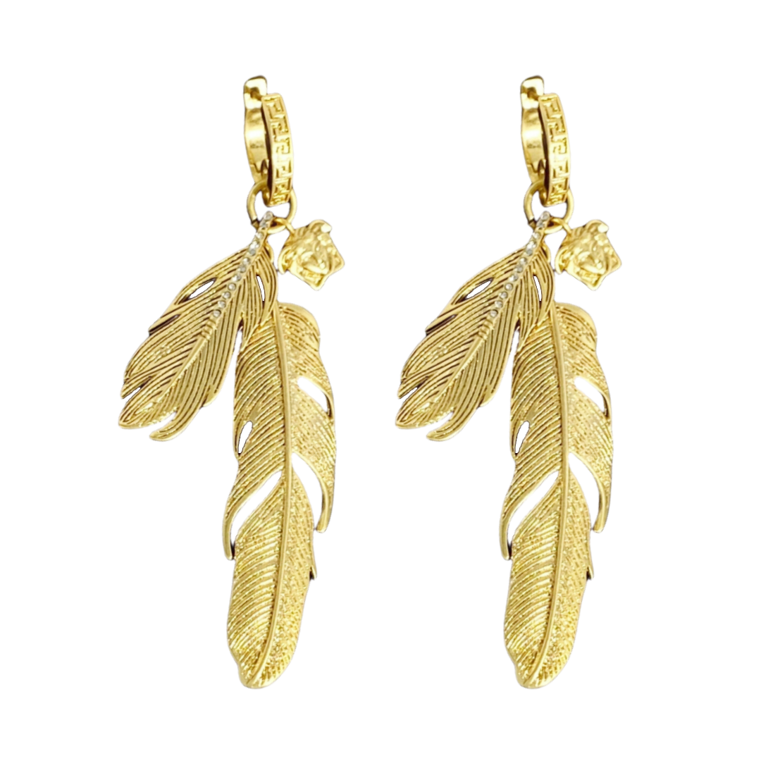 VSE043 Versace feather earrings - ccjewelryacc