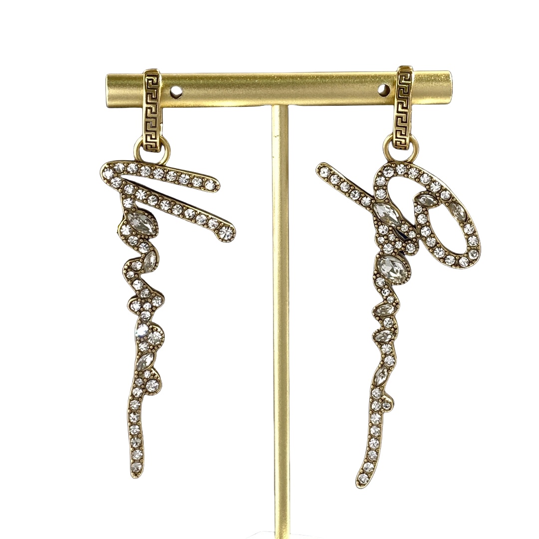 VSE040 Versace crystal GV signature earrings - ccjewelryacc