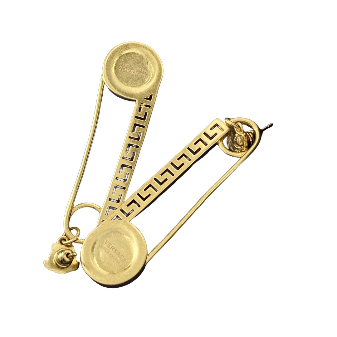 VSE010 Versace safety pin earrings - ccjewelryacc