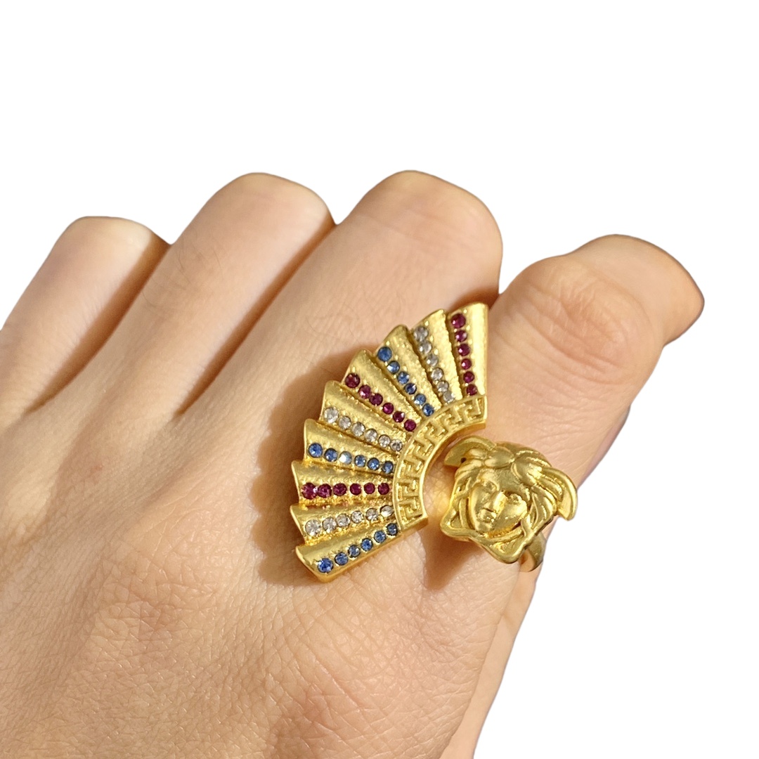 VSR006 Versace medusa fanshaped Ring - ccjewelryacc