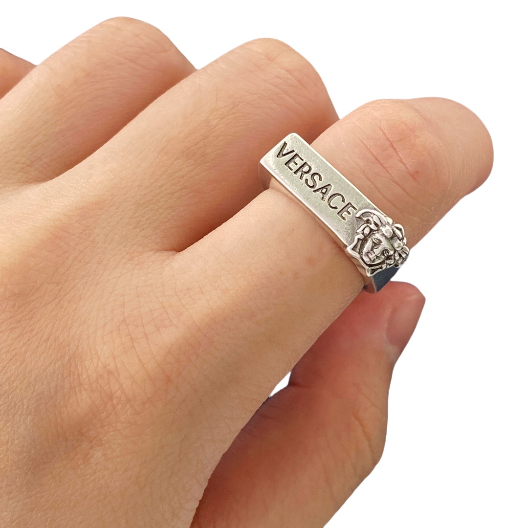 VSR011 Vintage Medusa signet ring opening adjustable - ccjewelryacc