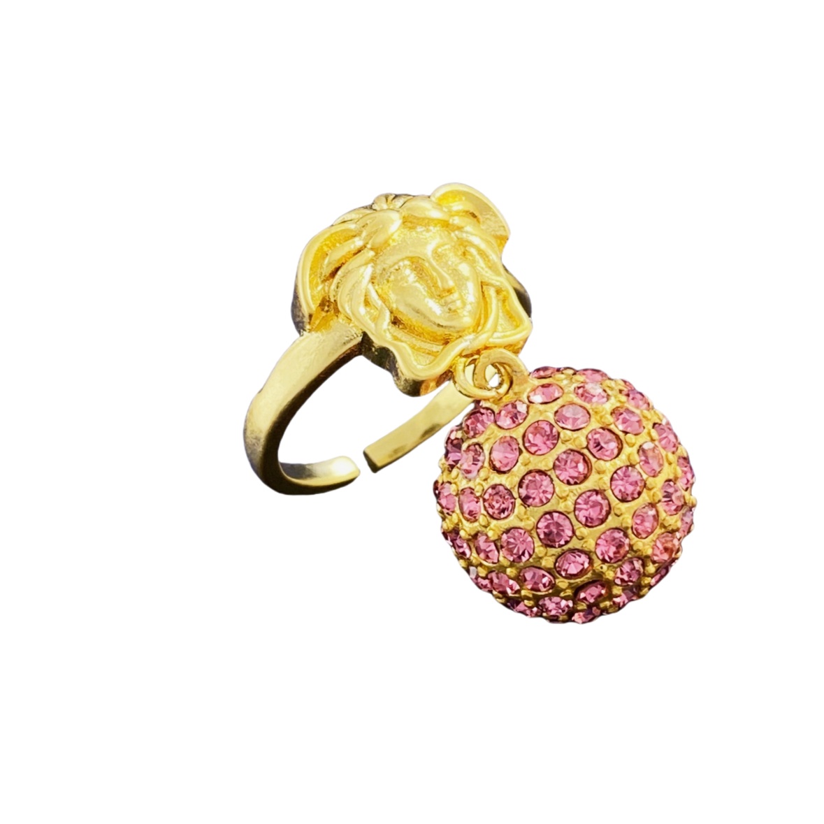 VSR002 Versace medusa and crystal ball ring - ccjewelryacc