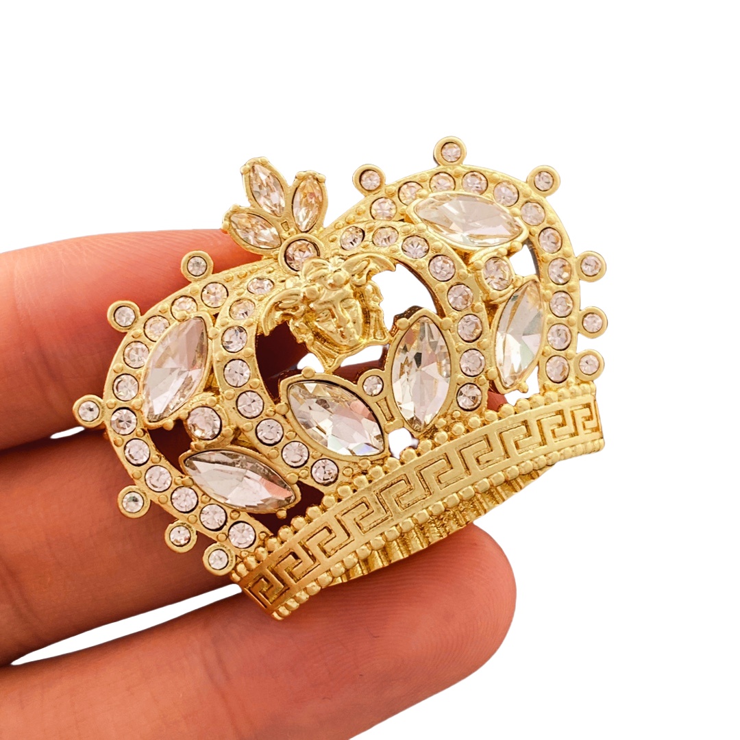 VSR016 Metal crystal Medusa crown ring earring brooch collect - ccjewelryacc