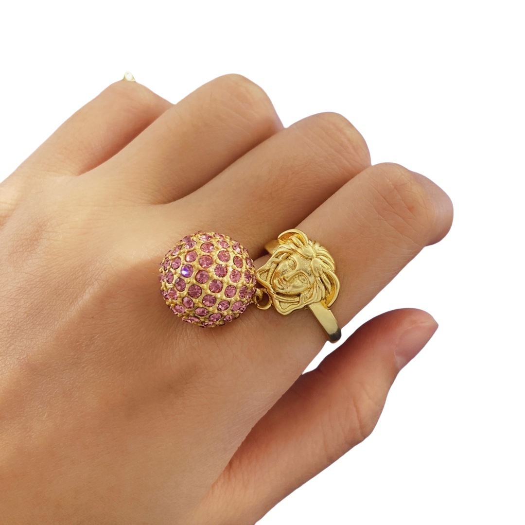 VSR002 Versace medusa and crystal ball ring - ccjewelryacc